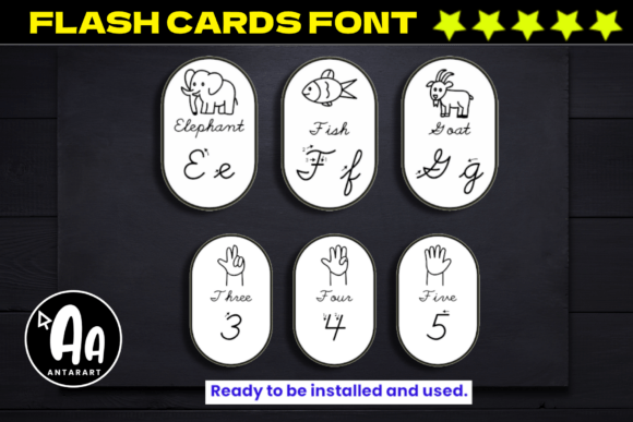 Cursive Handwriting Flashcards Font for Branding